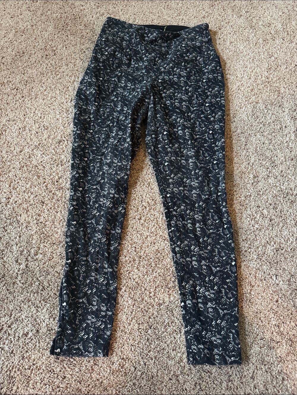 Lysse Black & White Marled Workout Leggings